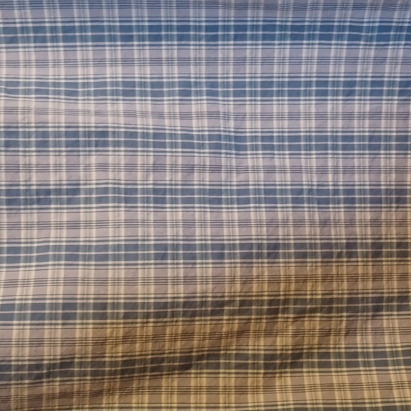 AMERICAN EAGLE, MENS LONG SLEEVE BUTTON UP SHIRT,BLUE PLAID, SIZE LARGE. - Picture 4 of 7